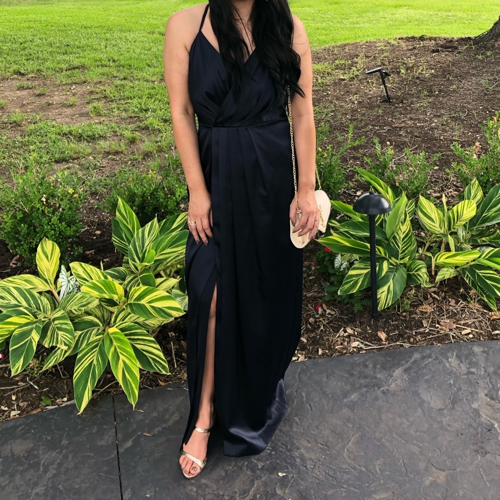 Navy blue long formal dress